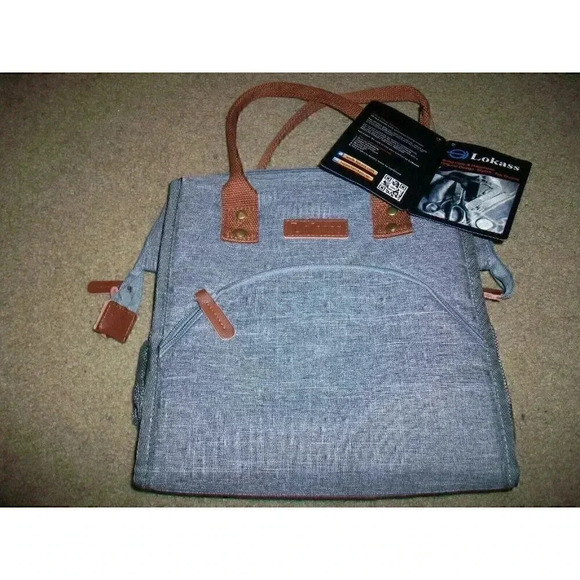 NWT Lokass Gray Lunch Bag Insulated Modern and Stylish Design - Picture 1 of 4